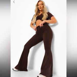 Tie Detail Cotton Flare Pants